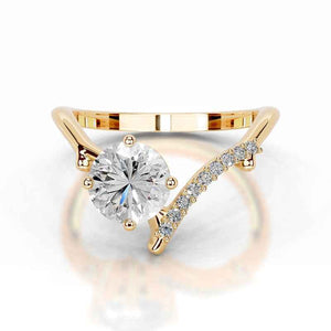 Vital V Curved Moissanite Solitaire Ring