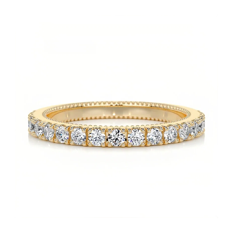 Stella Milgrain Eternity Moissanite Ring