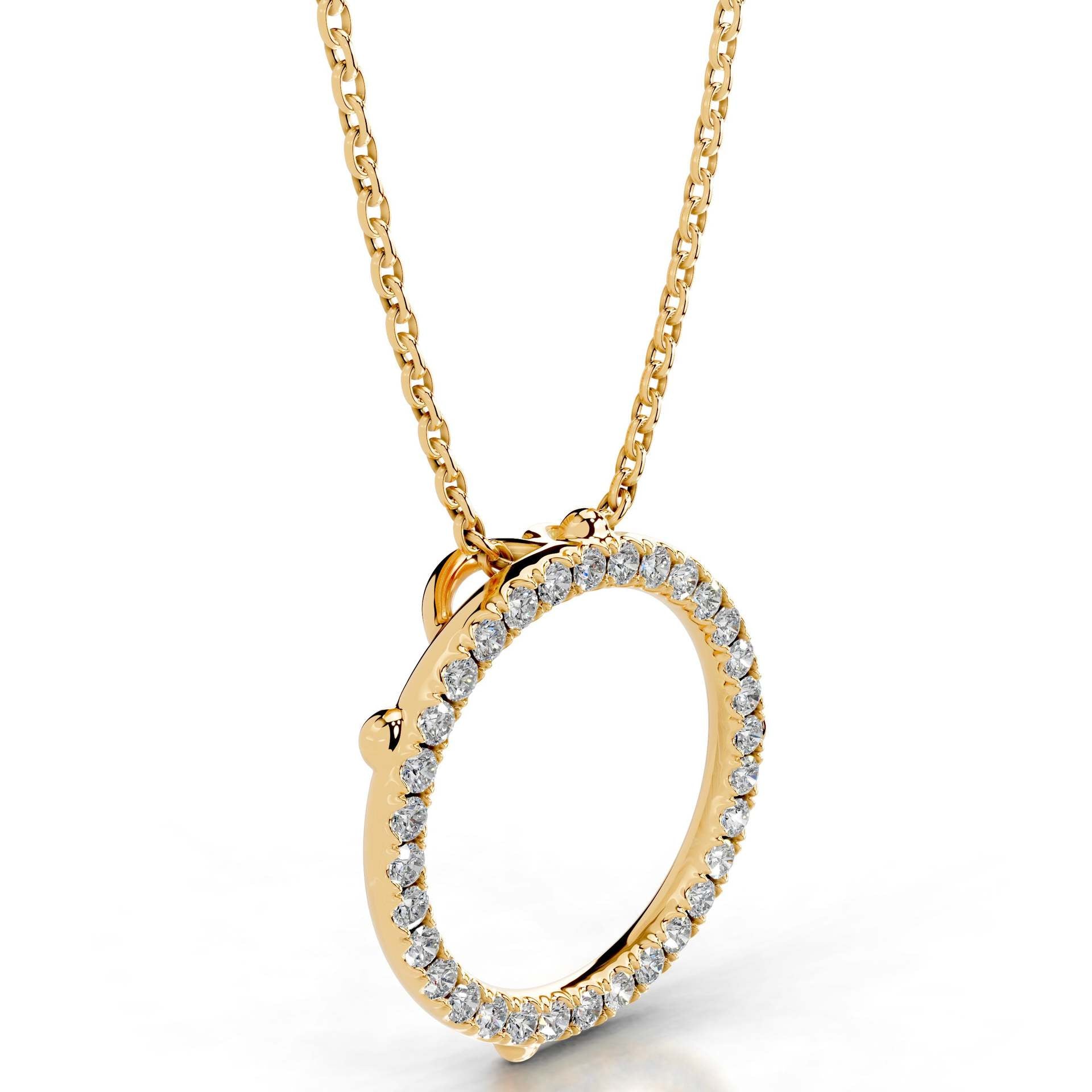 S925 Silver Chain with 18K Gold Plating and Moissanite Pendant
