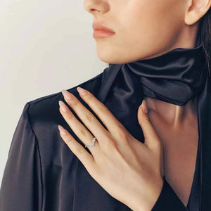 Wave Radiance Moissanite Curved Ring