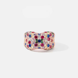 S925 Sterling Silver Rose Gold Geometric Ring for Women