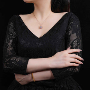 S925 Sterling Silver Rose Gold 'Multi-Gemstone Lucky Egg' Pendant Necklace – Handmade with 5A Zircon