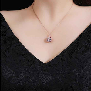 S925 Sterling Silver Rose Gold 'Multi-Gemstone Lucky Egg' Pendant Necklace – Handmade with 5A Zircon