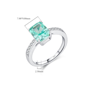 S925 Sterling Silver Ring, Recycled Sterling Silver Ring, 5A Cubic Zirconia Ring, Colored Zircon Ring