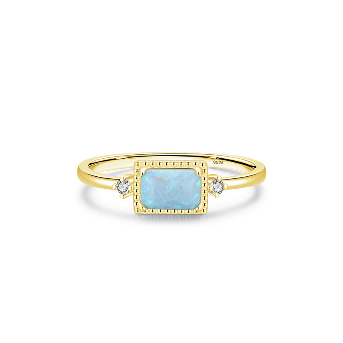 S925 Sterling Silver Opal Ring, High-End Opal Ring,Recycled Sterling Silver Ring,Eco-Friendly Opal Ring