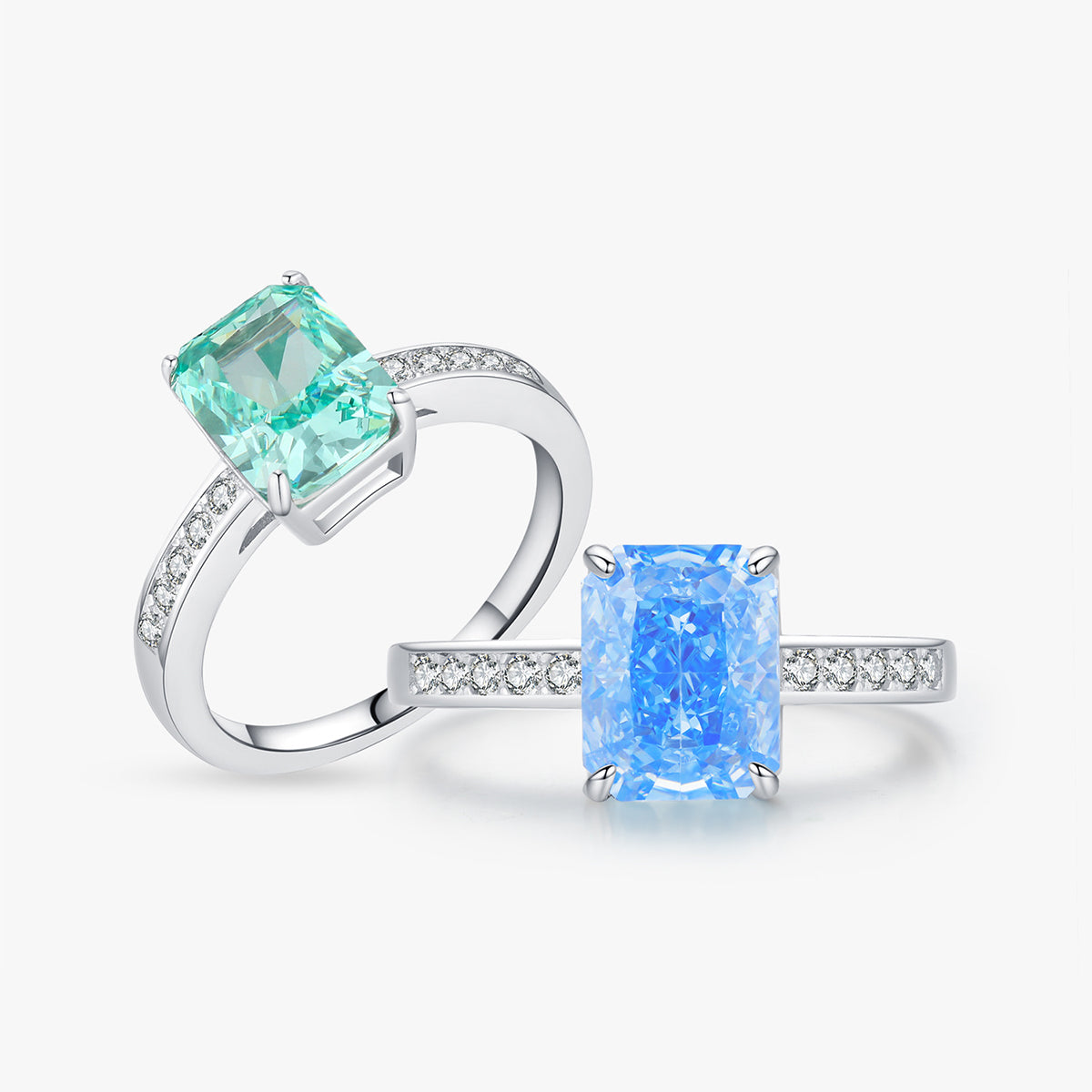 S925 Sterling Silver Ring, Recycled Sterling Silver Ring, 5A Cubic Zirconia Ring, Colored Zircon Ring