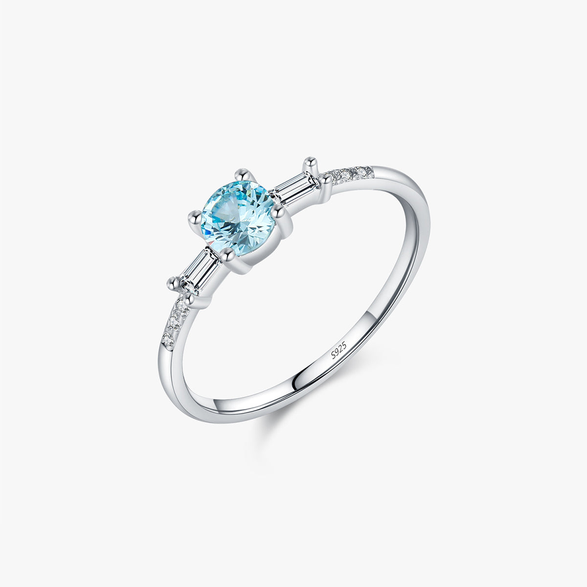 S925 Sterling Silver Ring, Recycled Sterling Silver Ring, 5A Cubic Zirconia Ring, Colored Zircon Ring
