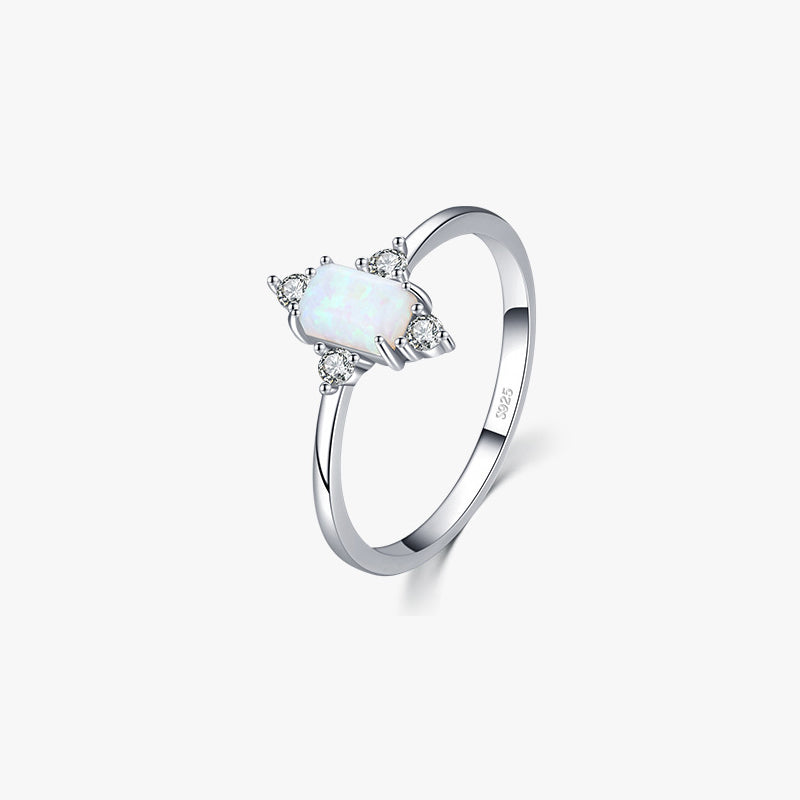 S925 Sterling Silver Opal Ring, High-End Opal Ring,Recycled Sterling Silver Ring,Eco-Friendly Opal Ring