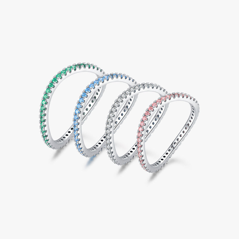 S925 Sterling Silver Ring, Recycled Sterling Silver Ring, 5A Cubic Zirconia Ring, Colored Zircon Ring