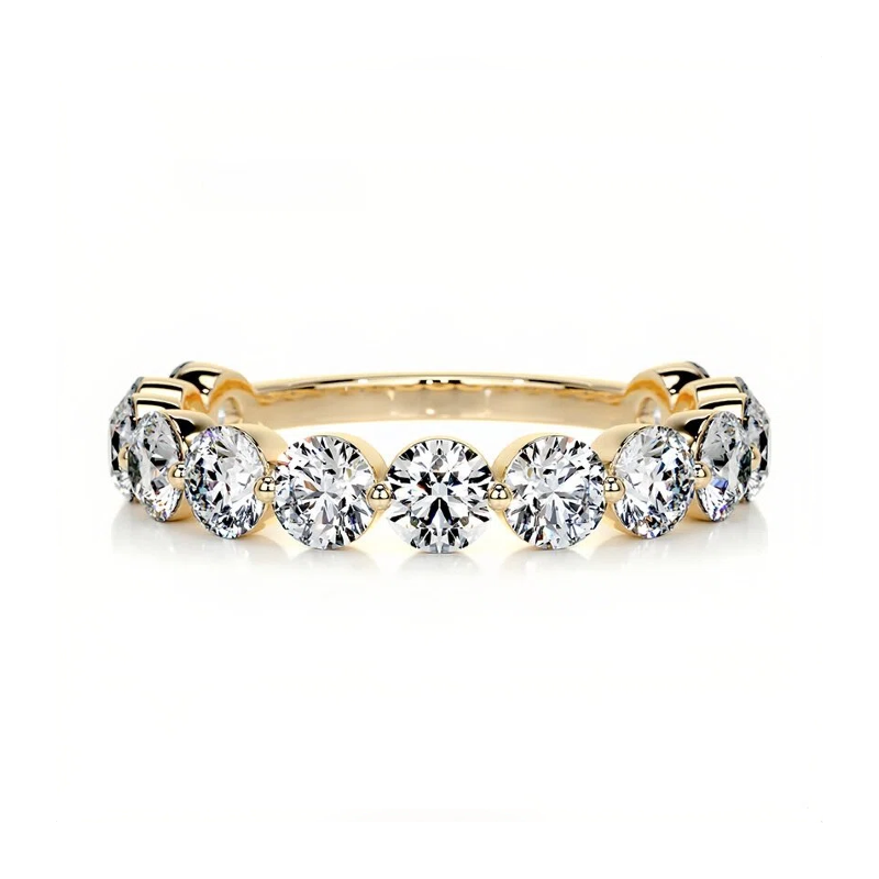 Eternal Halo | Moissanite Half-Eternity Ring