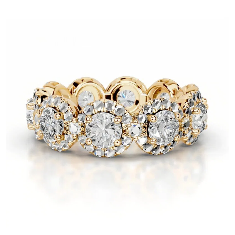 Stella Halo Eternity Moissanite Ring