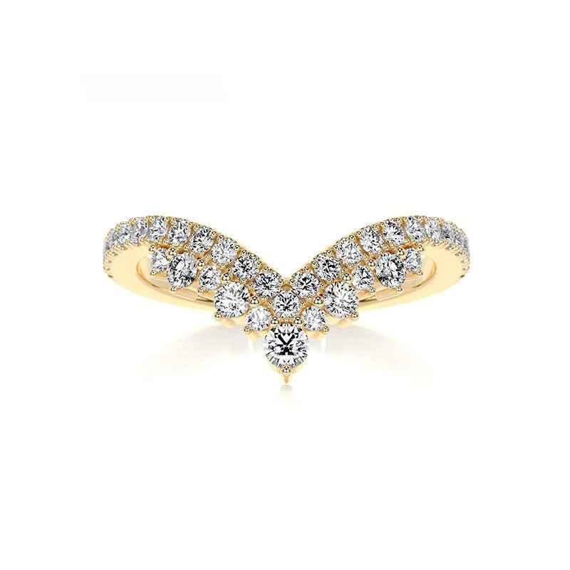 Wave Radiance Moissanite Curved Ring