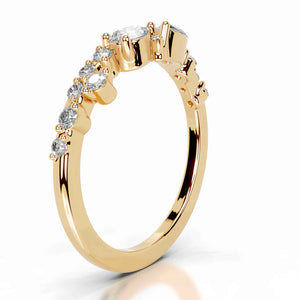 Stellar Embrace | Moissanite Eternity Band Curved Ring