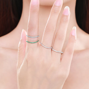 S925 Sterling Silver Ring, Recycled Sterling Silver Ring, 5A Cubic Zirconia Ring, Colored Zircon Ring