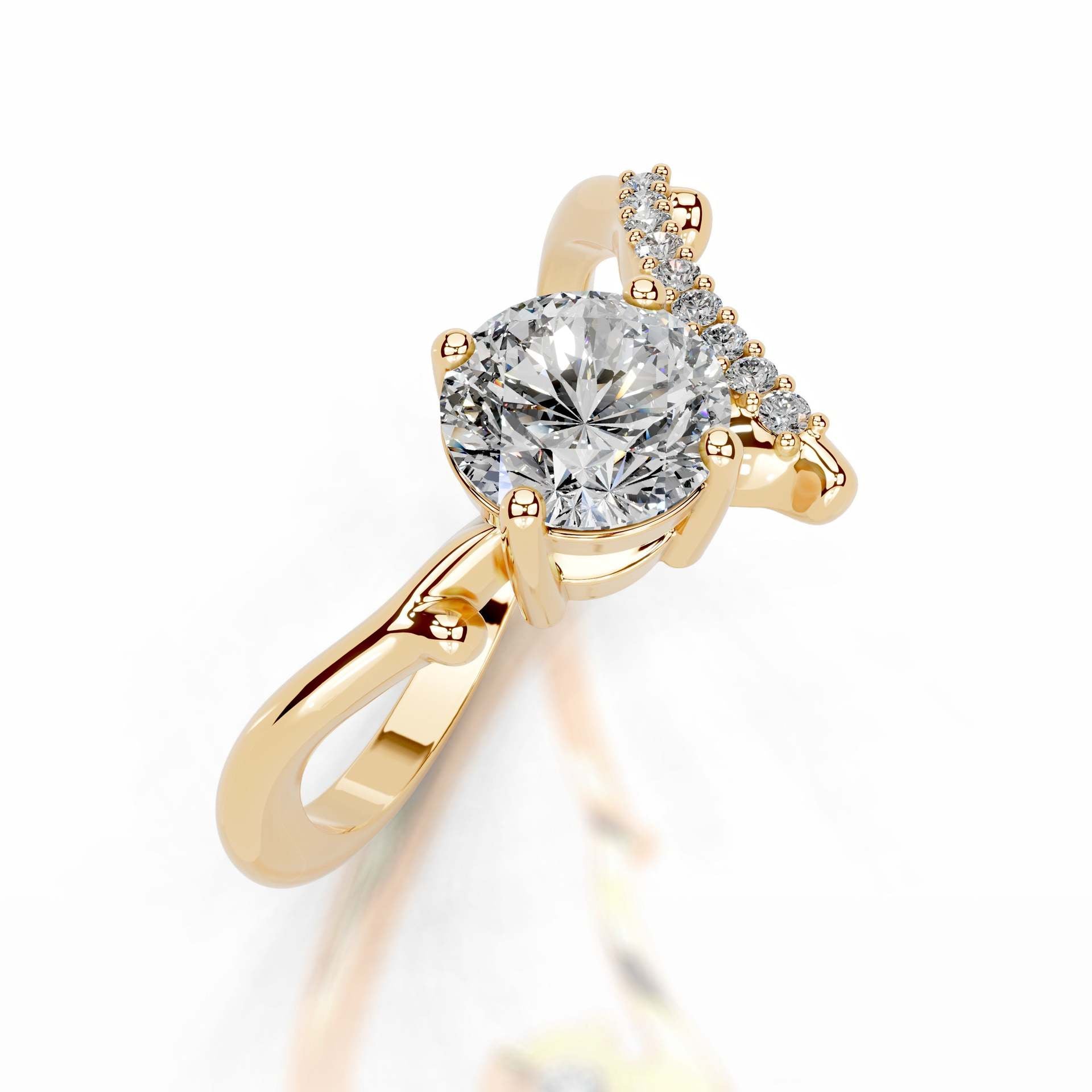Vital V Curved Moissanite Solitaire Ring