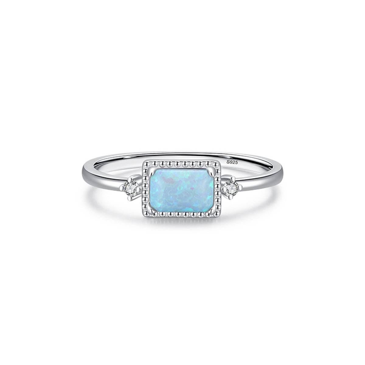 S925 Sterling Silver Opal Ring, High-End Opal Ring,Recycled Sterling Silver Ring,Eco-Friendly Opal Ring