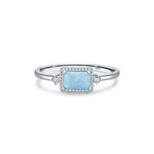 S925 Sterling Silver Opal Ring, High-End Opal Ring,Recycled Sterling Silver Ring,Eco-Friendly Opal Ring