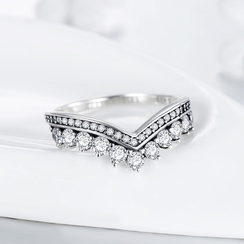 S925 Sterling Silver Ring, Recycled Sterling Silver Ring, 5A Cubic Zirconia Ring
