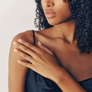 Arc Embrace Moissanite Curved Ring