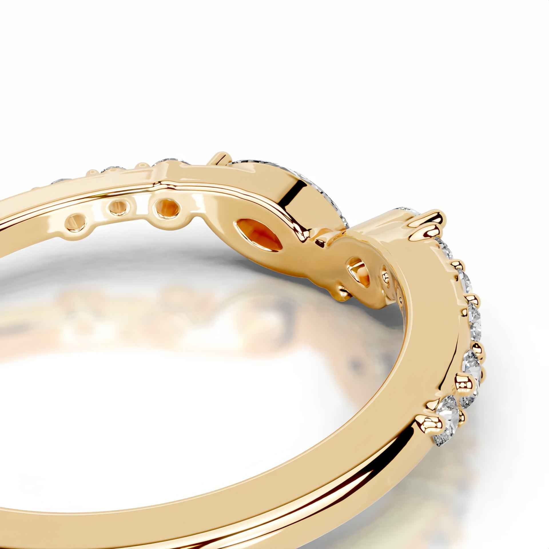 Stellar Embrace | Moissanite Eternity Band Curved Ring