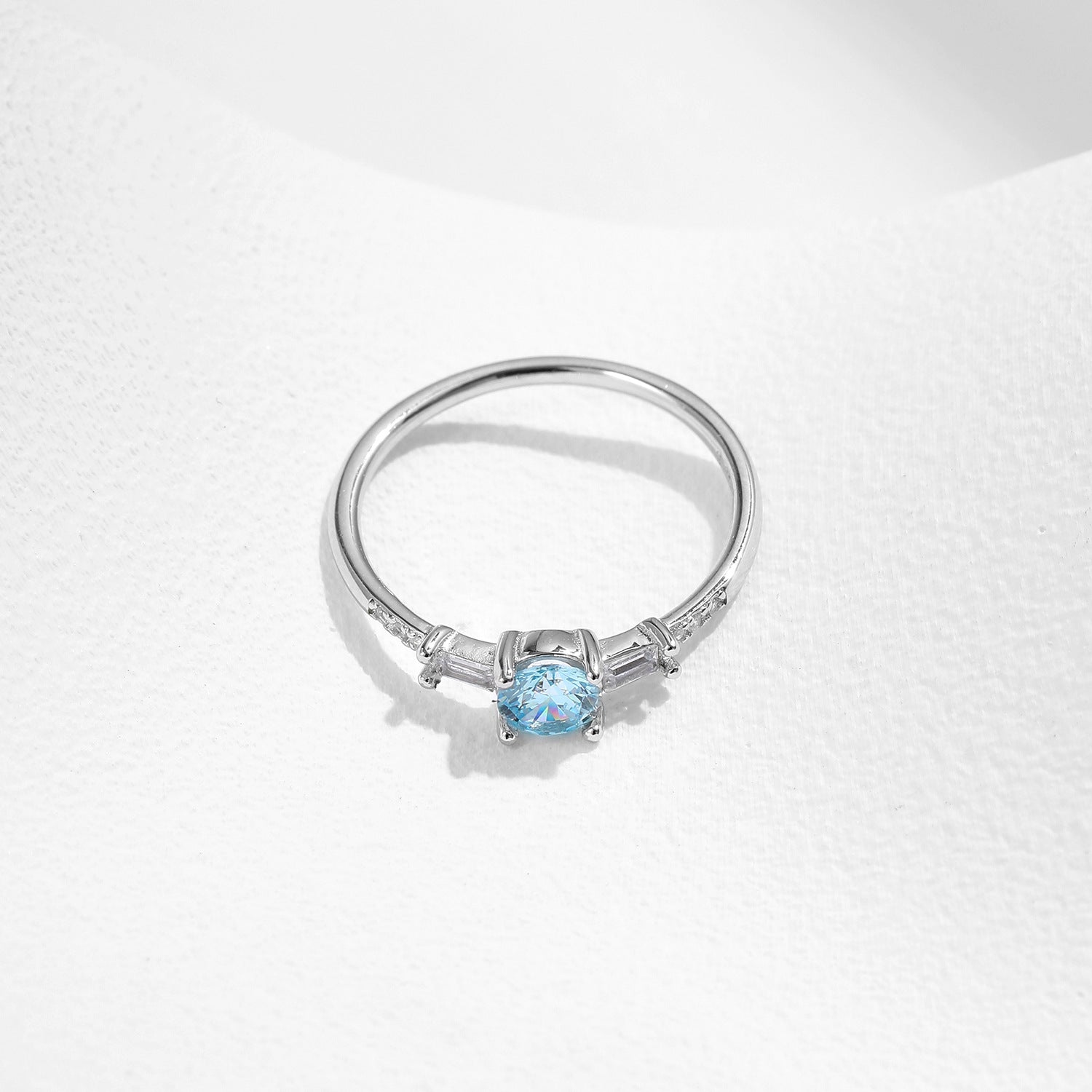 S925 Sterling Silver Ring, Recycled Sterling Silver Ring, 5A Cubic Zirconia Ring, Colored Zircon Ring