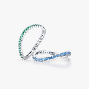 S925 Sterling Silver Ring, Recycled Sterling Silver Ring, 5A Cubic Zirconia Ring, Colored Zircon Ring