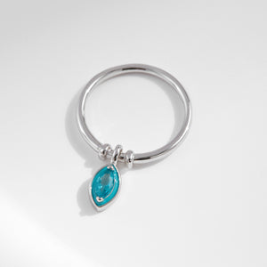 S925 Sterling Silver Ring, Recycled Sterling Silver Ring, 5A Cubic Zirconia Ring, Colored Zircon Ring