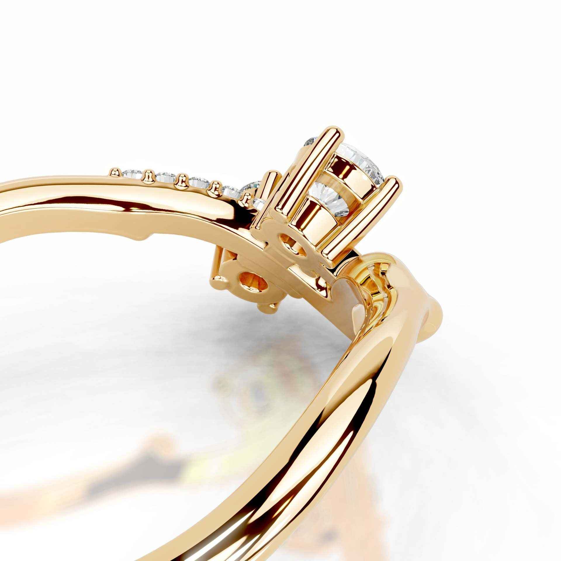 Dual Vine Curved Moissanite Solitaire Ring