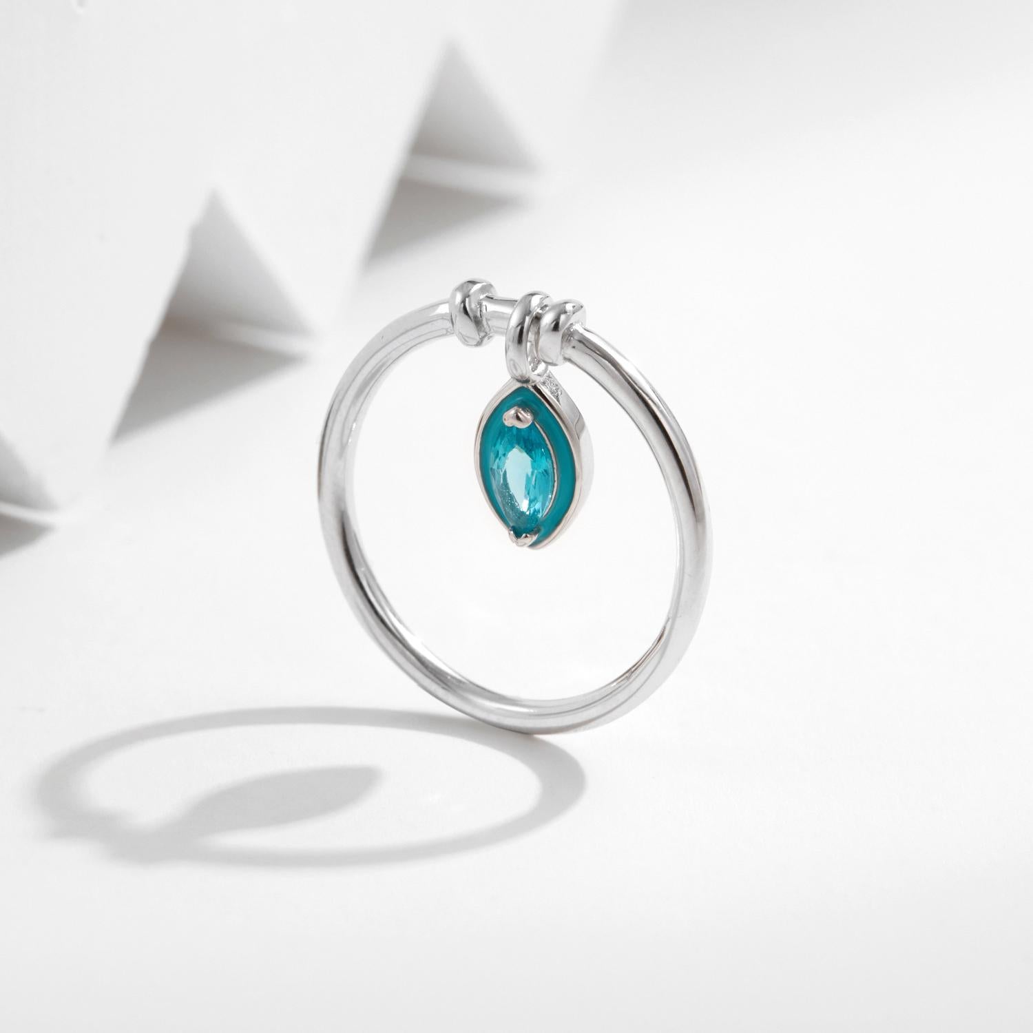 S925 Sterling Silver Ring, Recycled Sterling Silver Ring, 5A Cubic Zirconia Ring, Colored Zircon Ring