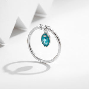 S925 Sterling Silver Ring, Recycled Sterling Silver Ring, 5A Cubic Zirconia Ring, Colored Zircon Ring