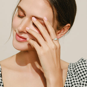 S925 Sterling Silver Opal Ring, High-End Opal Ring,Recycled Sterling Silver Ring,Eco-Friendly Opal Ring
