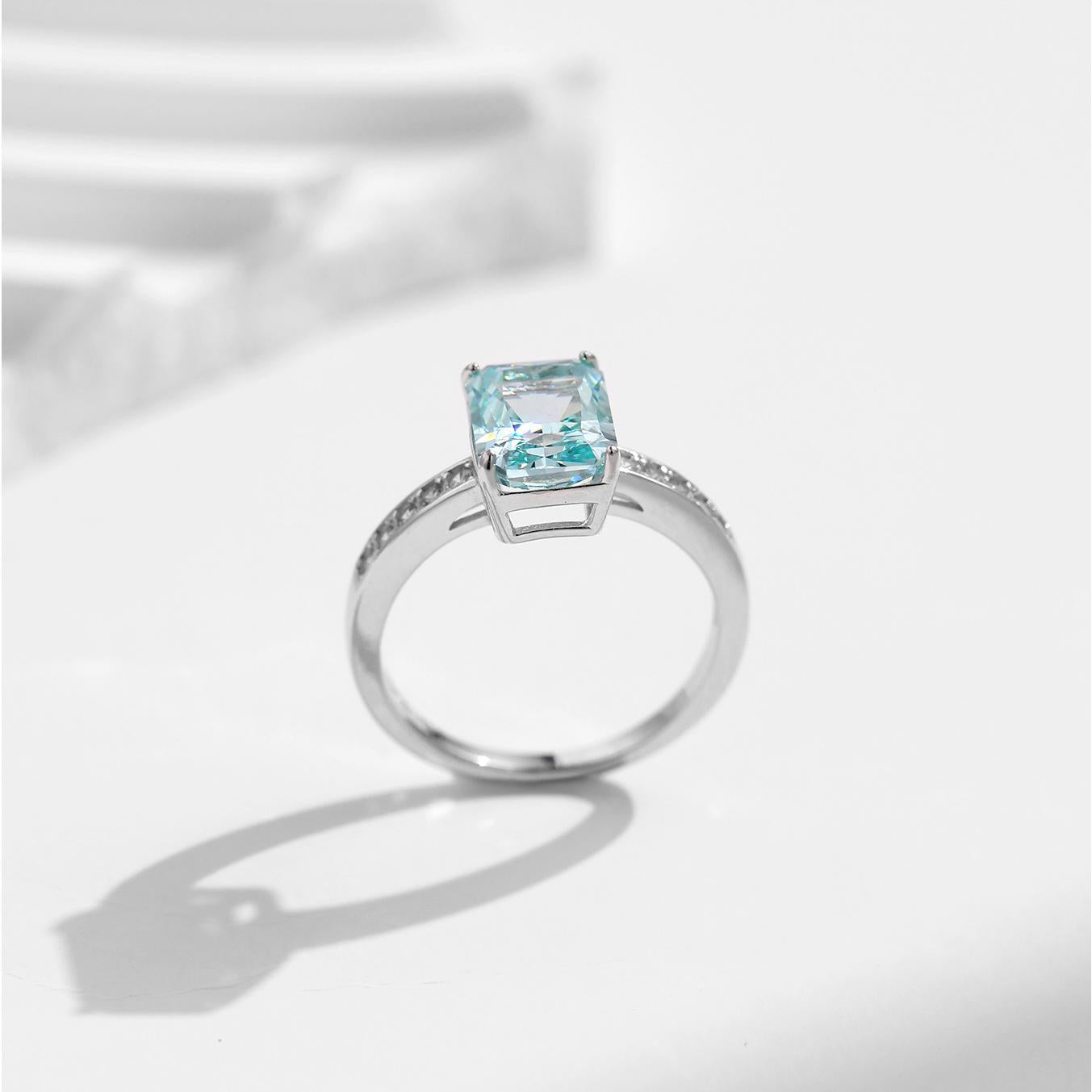 S925 Sterling Silver Ring, Recycled Sterling Silver Ring, 5A Cubic Zirconia Ring, Colored Zircon Ring