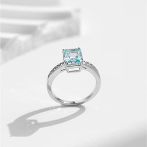 S925 Sterling Silver Ring, Recycled Sterling Silver Ring, 5A Cubic Zirconia Ring, Colored Zircon Ring