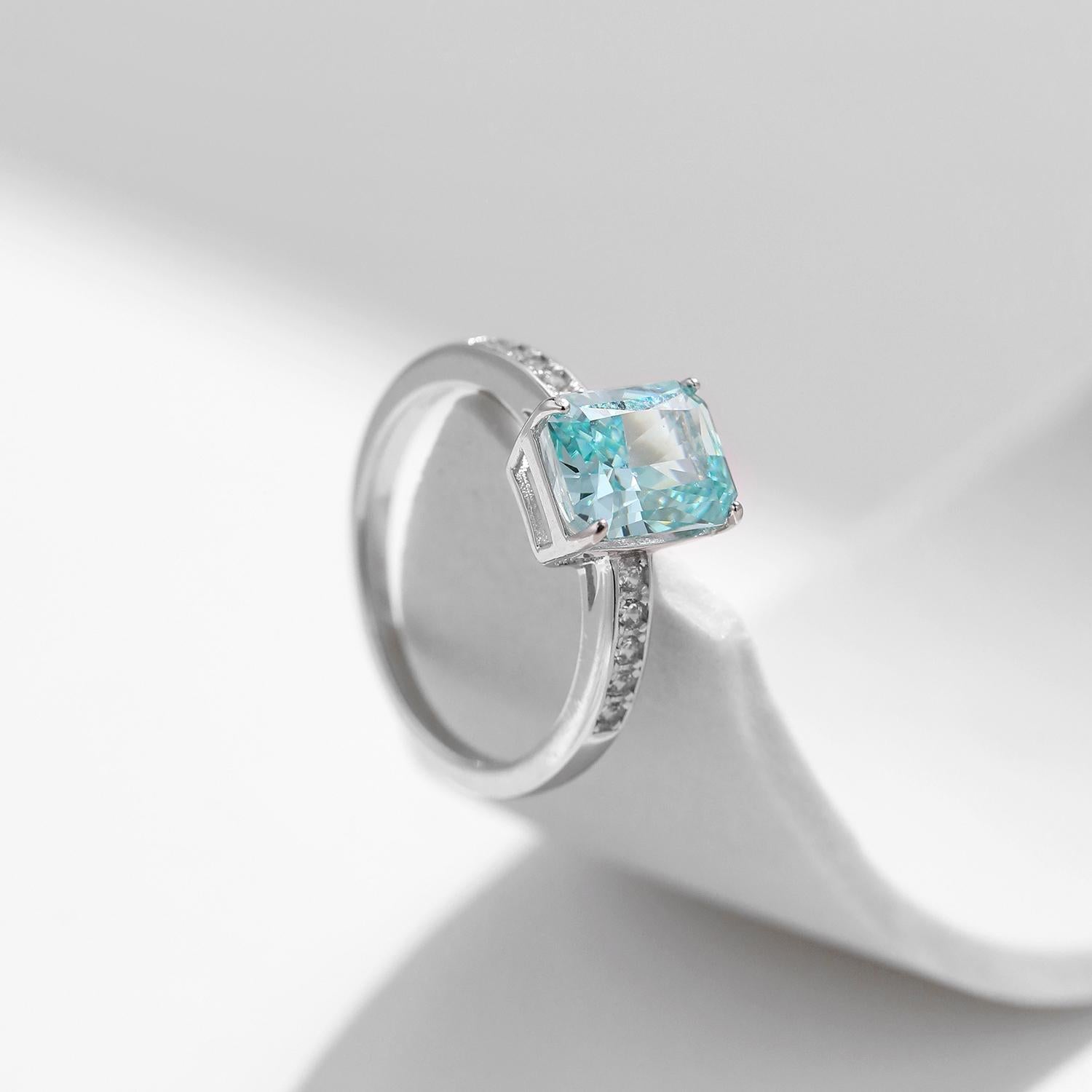 S925 Sterling Silver Ring, Recycled Sterling Silver Ring, 5A Cubic Zirconia Ring, Colored Zircon Ring