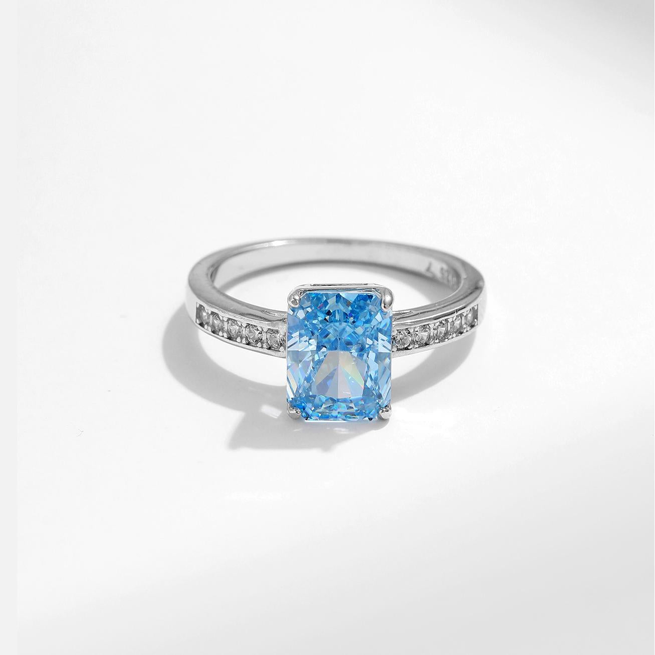 S925 Sterling Silver Ring, Recycled Sterling Silver Ring, 5A Cubic Zirconia Ring, Colored Zircon Ring