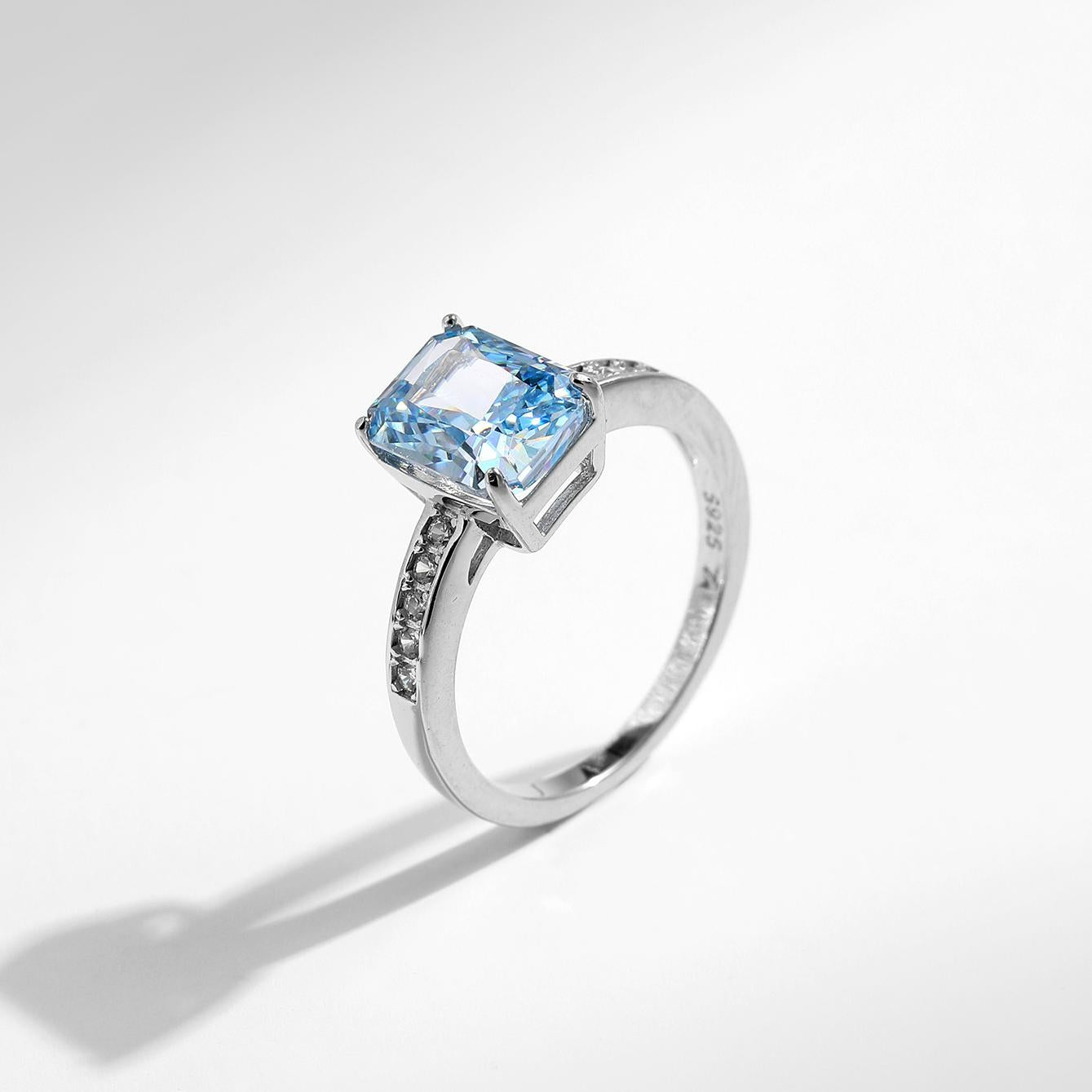 S925 Sterling Silver Ring, Recycled Sterling Silver Ring, 5A Cubic Zirconia Ring, Colored Zircon Ring