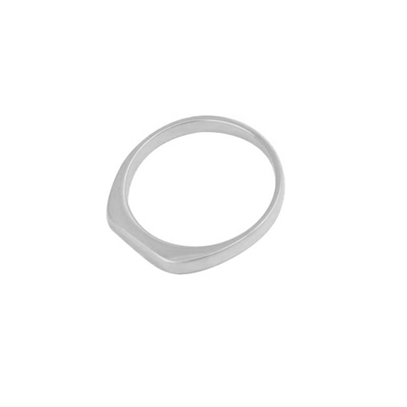 Titanium steel 18K gold plated geometric stripe ring on hand, Close-up of horizontal striped design on gold plated ring, Luxury gift box with 18K gold titanium steel jewelry, Water-resistant gold plated ring with recycled titanium steel,Two-year guarantee hypoallergenic gold tone ring