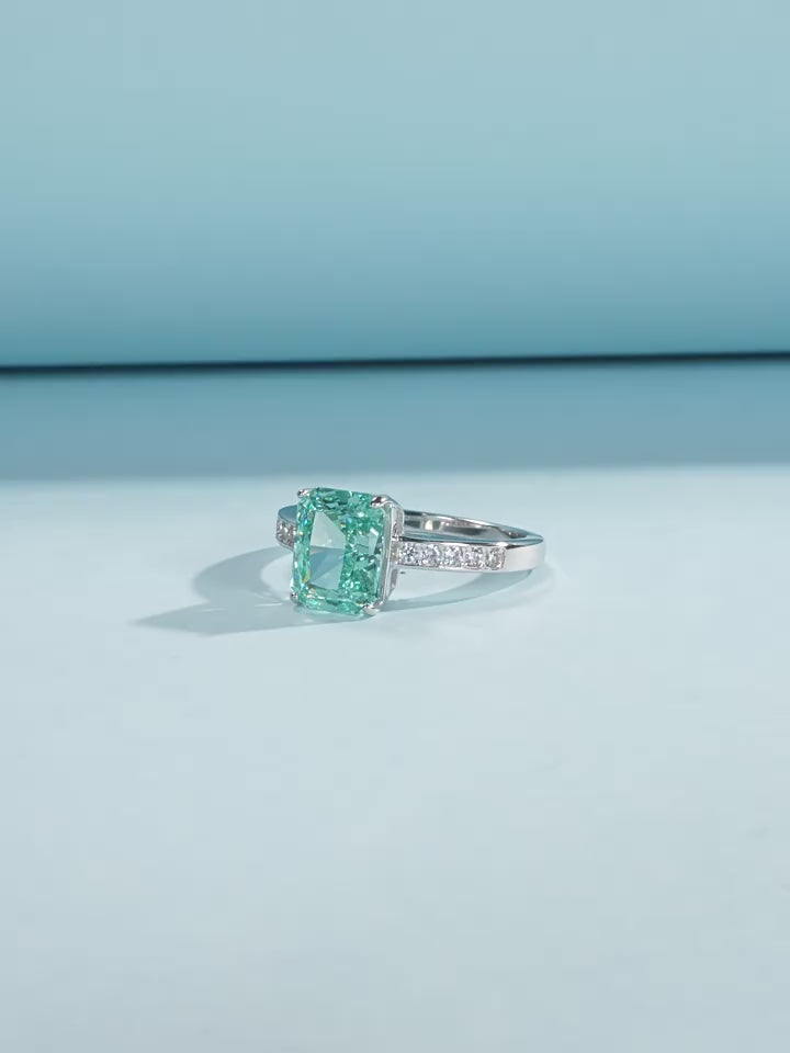 S925 Sterling Silver Ring, Recycled Sterling Silver Ring, 5A Cubic Zirconia Ring, Colored Zircon Ring