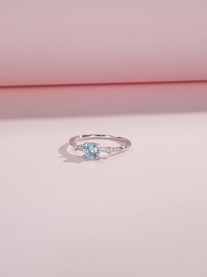 S925 Sterling Silver Ring, Recycled Sterling Silver Ring, 5A Cubic Zirconia Ring, Colored Zircon Ring