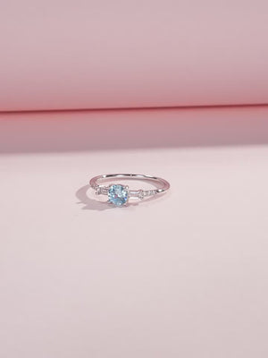 S925 Sterling Silver Ring, Recycled Sterling Silver Ring, 5A Cubic Zirconia Ring, Colored Zircon Ring