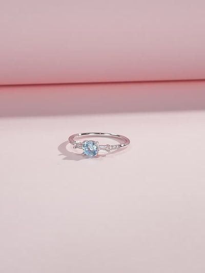 S925 Sterling Silver Ring, Recycled Sterling Silver Ring, 5A Cubic Zirconia Ring, Colored Zircon Ring