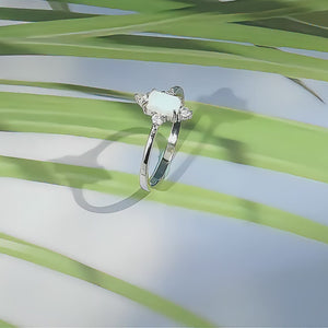 S925 Sterling Silver Opal Ring, High-End Opal Ring,Recycled Sterling Silver Ring,Eco-Friendly Opal Ring
