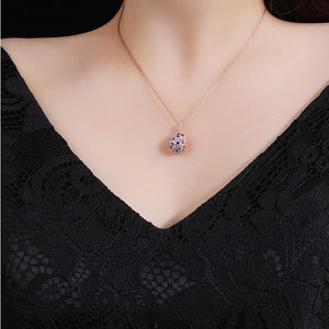 Handmade 5A Zircon Lucky Egg Pendant on O-Link Chain