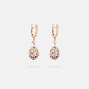 Handmade quail egg earrings with 5A zirconia stones for women