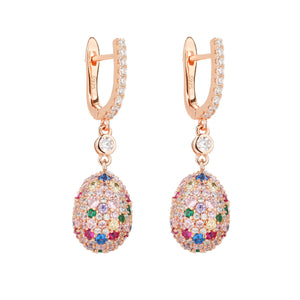 Handmade quail egg earrings with 5A zirconia stones for women