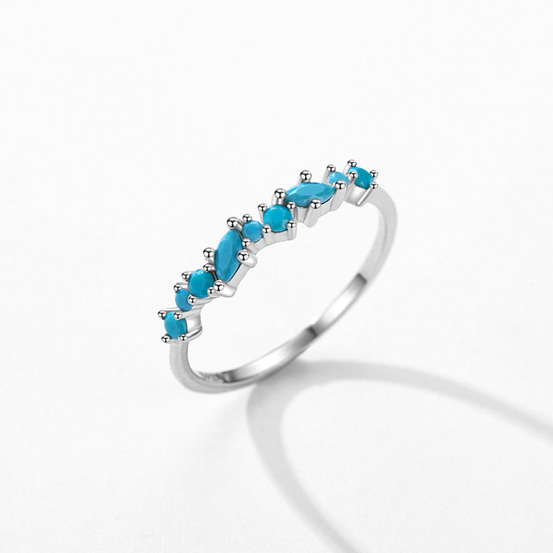 S925 sterling silver turquoise ring for women boho style