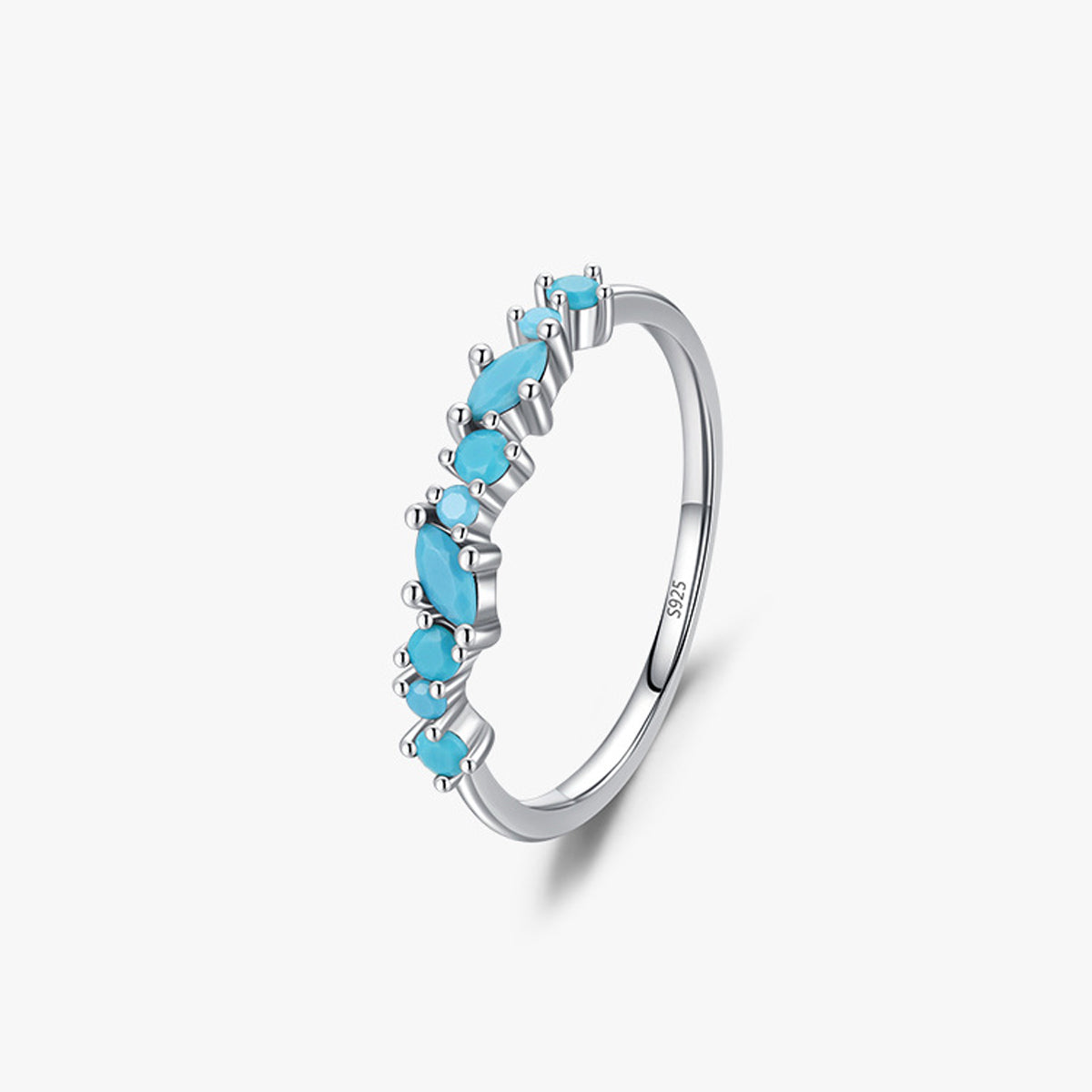 S925 sterling silver turquoise ring for women boho style